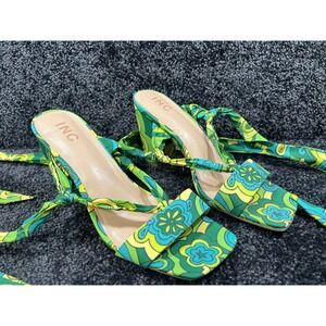 INC International Concepts Laaelia Psychedelic Square Toe Block Heel Sandals